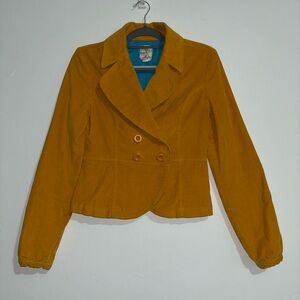 Tulle Mustard Double-Breasted Blazer